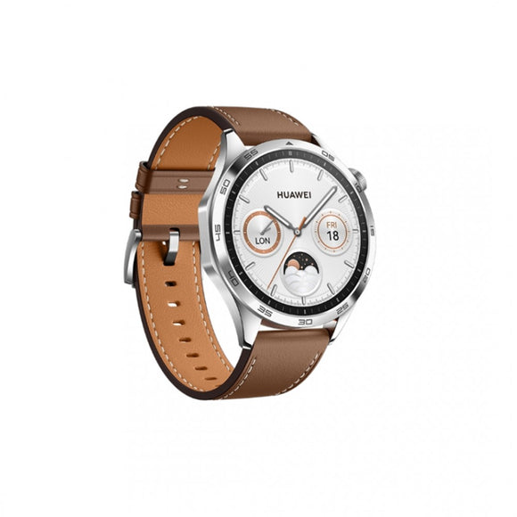 Huawei Watch GT 4 (46MM - LEATHER STRAP - SILVER/BROWN)