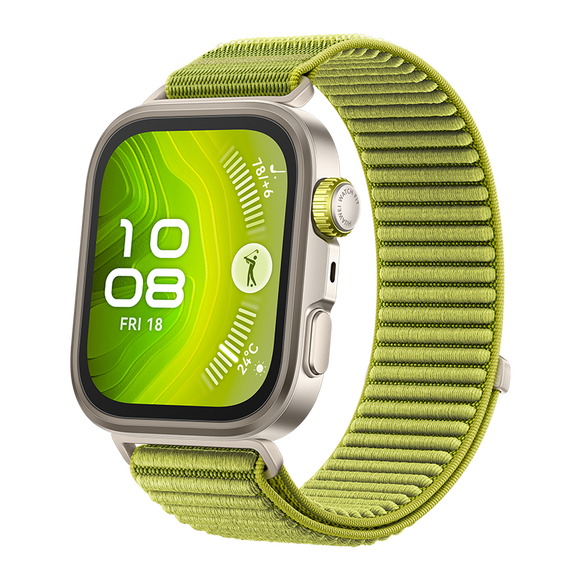 Huawei Watch Fit 4 Pro (GREEN NYLON STRAP)